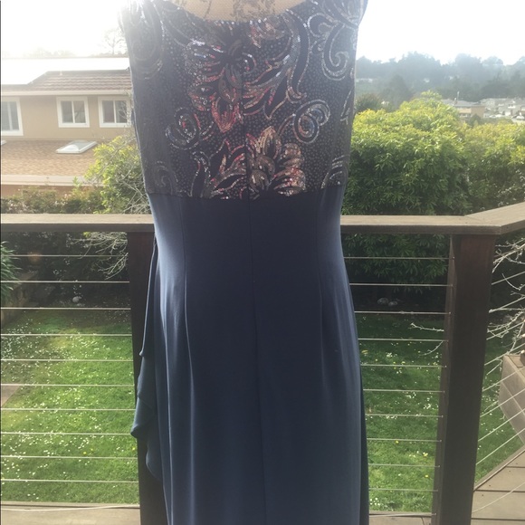 Blue/Gray sequins dress w\balero jacket - Picture 6 of 8